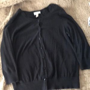 Loft 3/4 sleeve black cardigan Size M